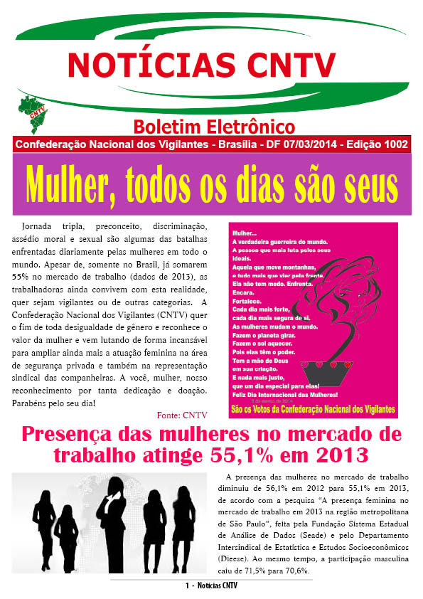 Boletim eletrônico da CNTV 07/03/2014
