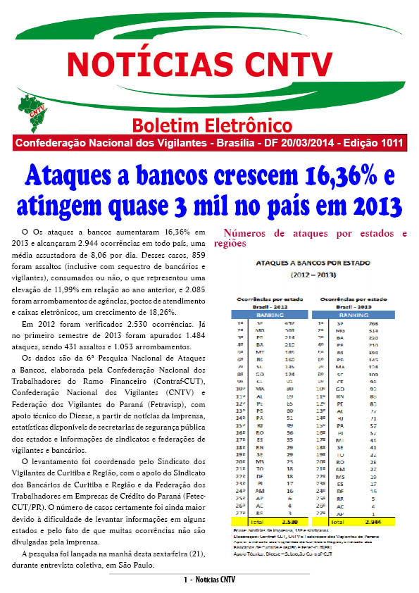 Boletim eletrônico  - 21/03/2014 