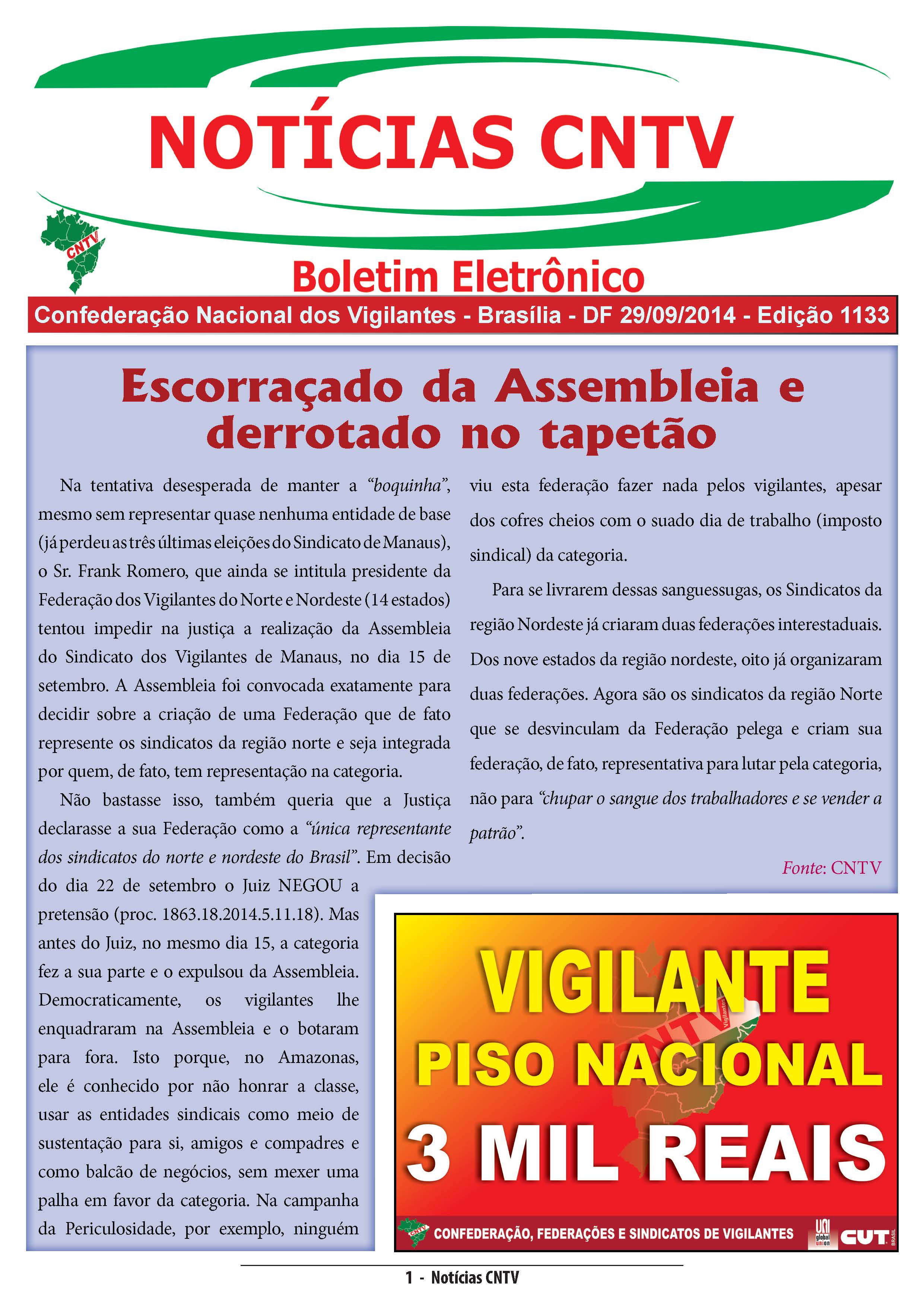 Boletim eletrônico 29/09/2014