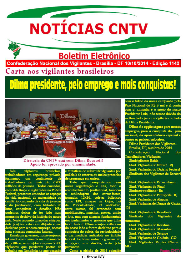 Boletim eletrônico 10/10/2014