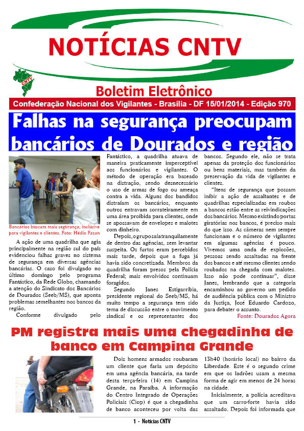 Boletim eletrônico CNTV 15/01/2014
