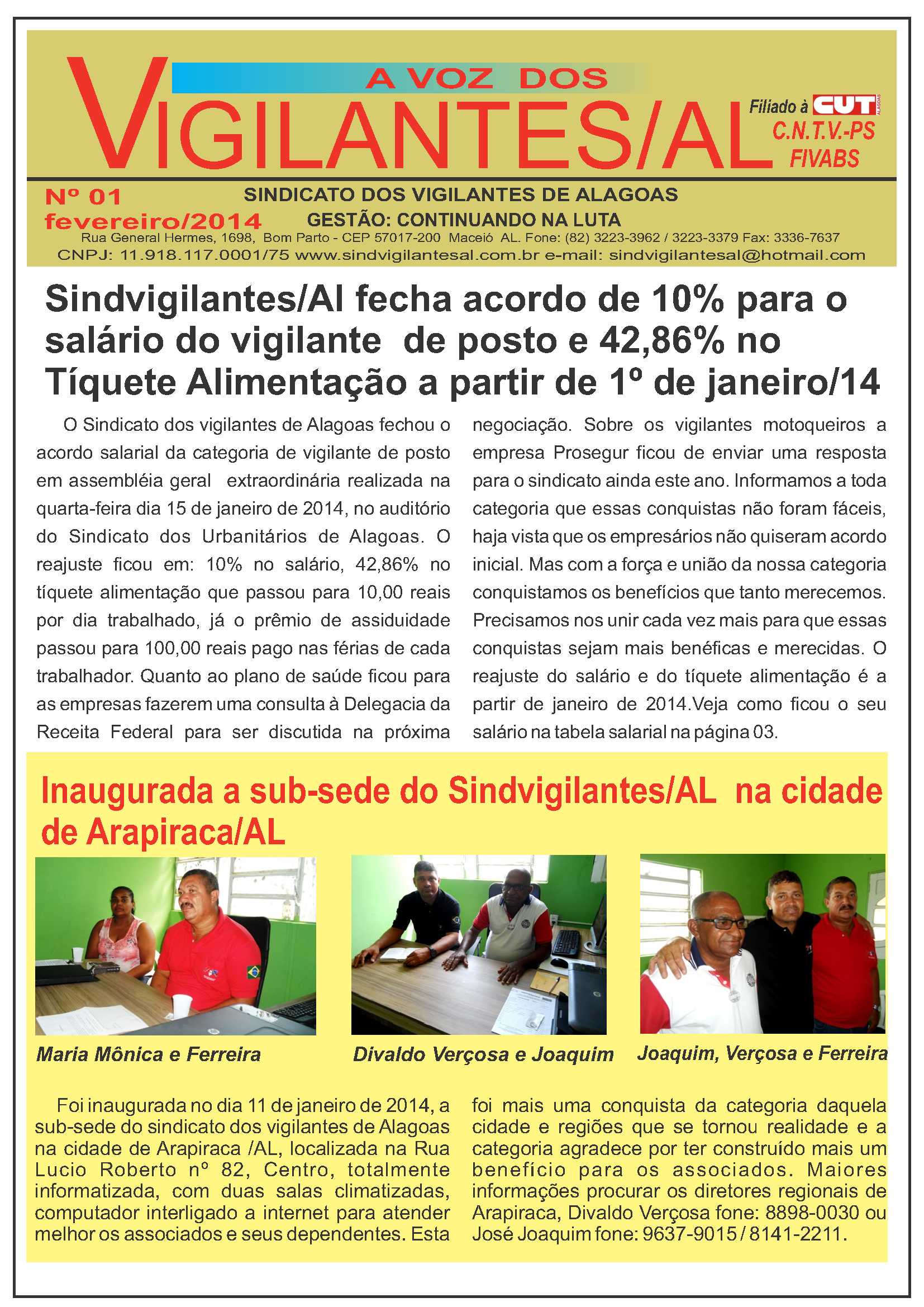 Jornal dos Vigilantes do Estado e Alagoas