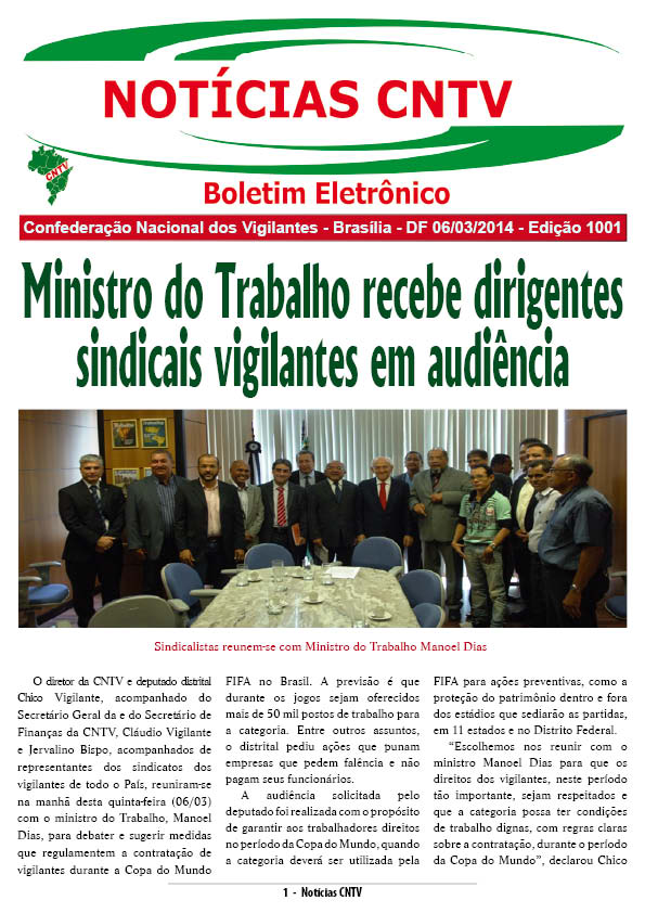 Boletim eletrônico da CNTV 06/03/2014