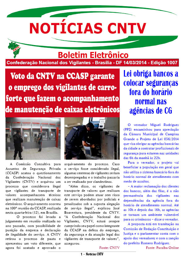 Boletim eletrônico 14/03/2014