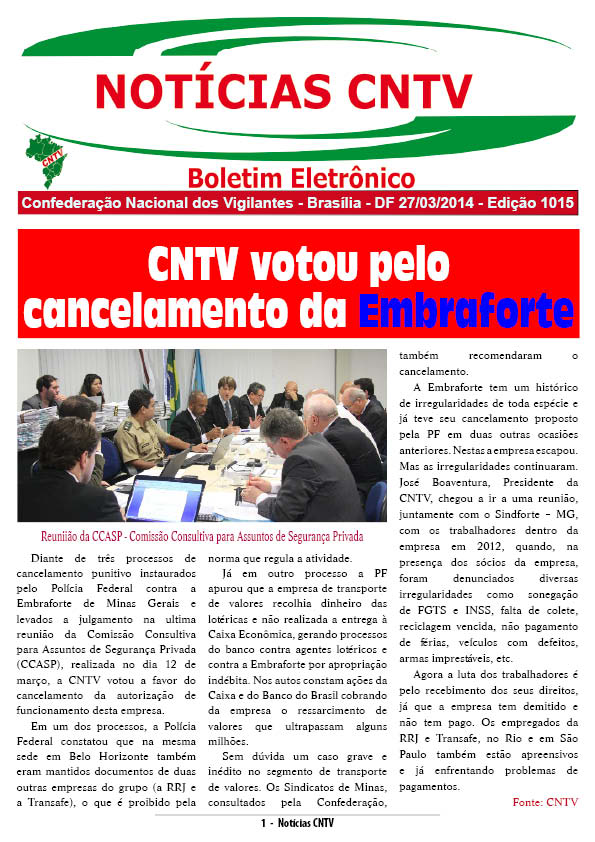 Boletim eletrônico  - 27/03/2014 