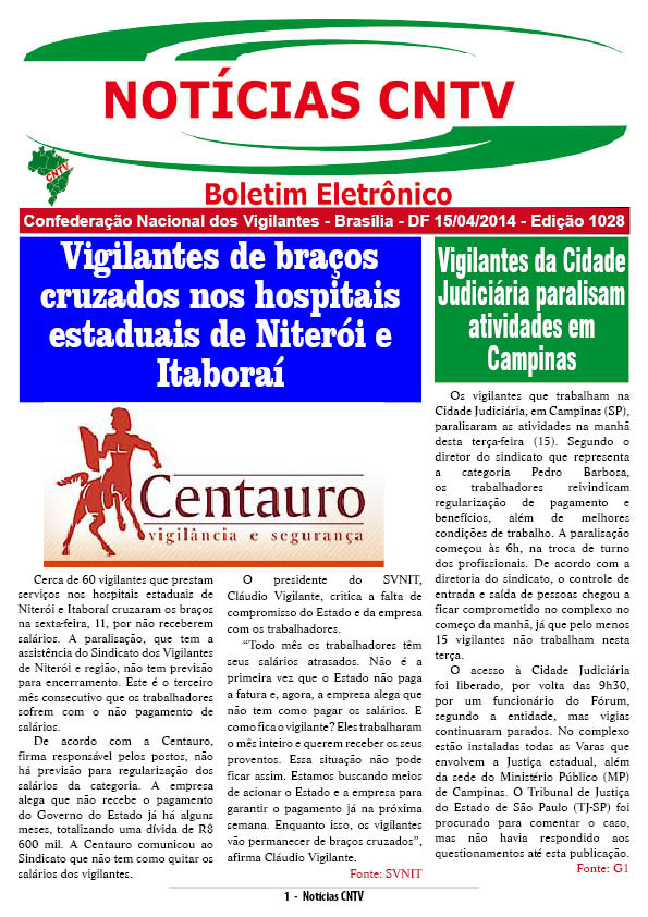 Boletim Eletrônico 15/04/2014