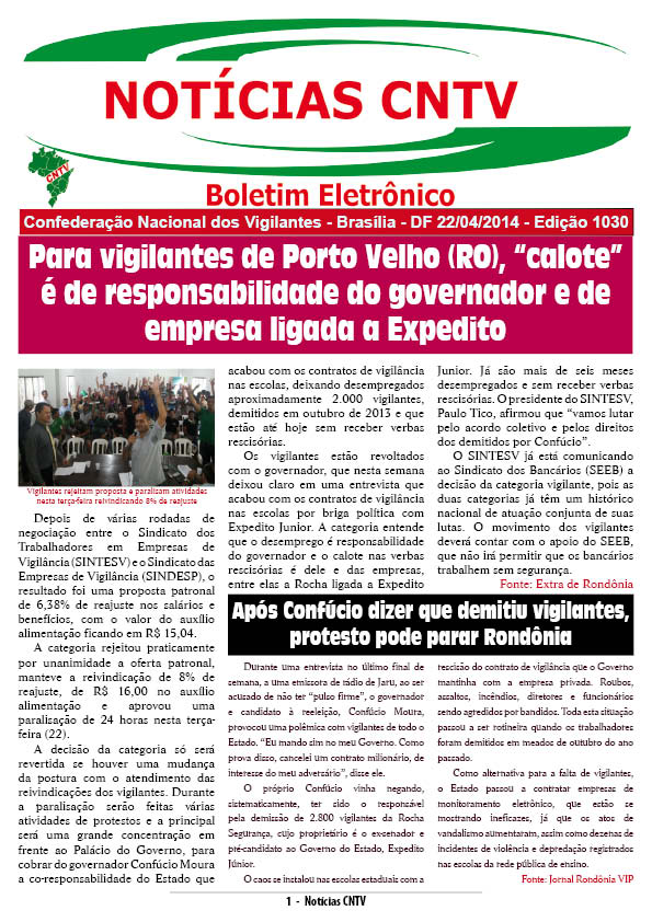Boletim Eletrônico 22/04/2014
