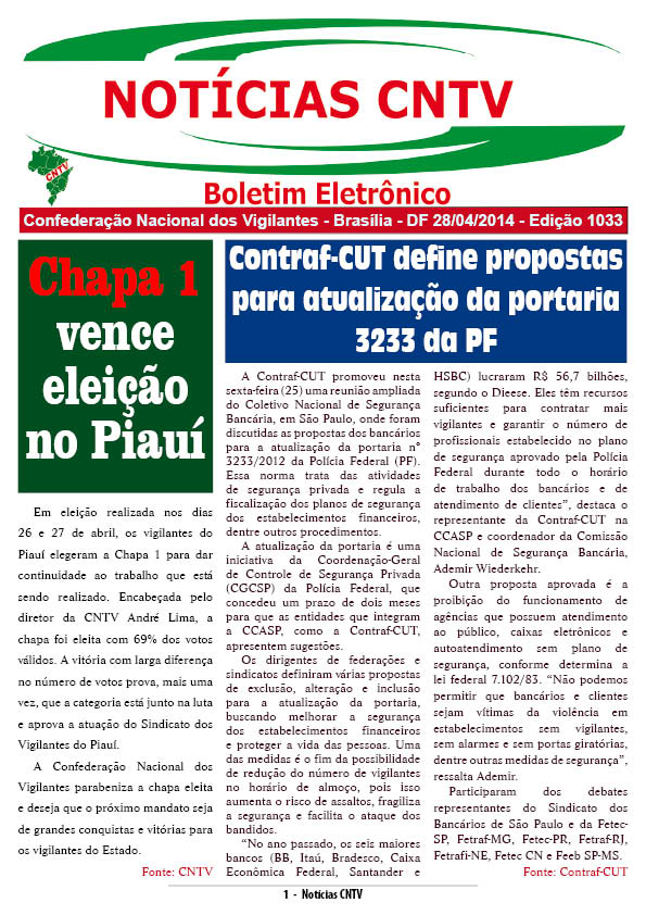 Boletim Eletrônico 28/04/2014