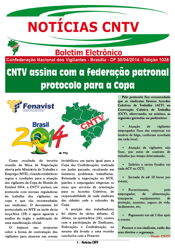 Boletim Eletrônico 30/04/2014