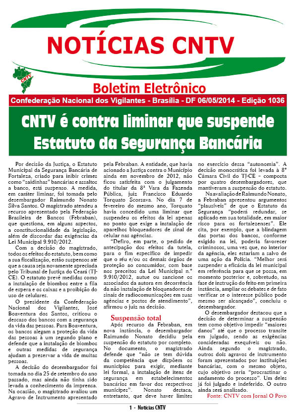 Boletim Eletrônico 06/05/2014