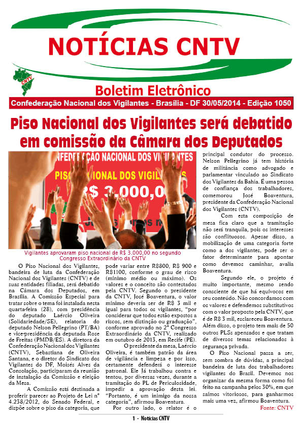 Boletim eletrônico 30/05/2014