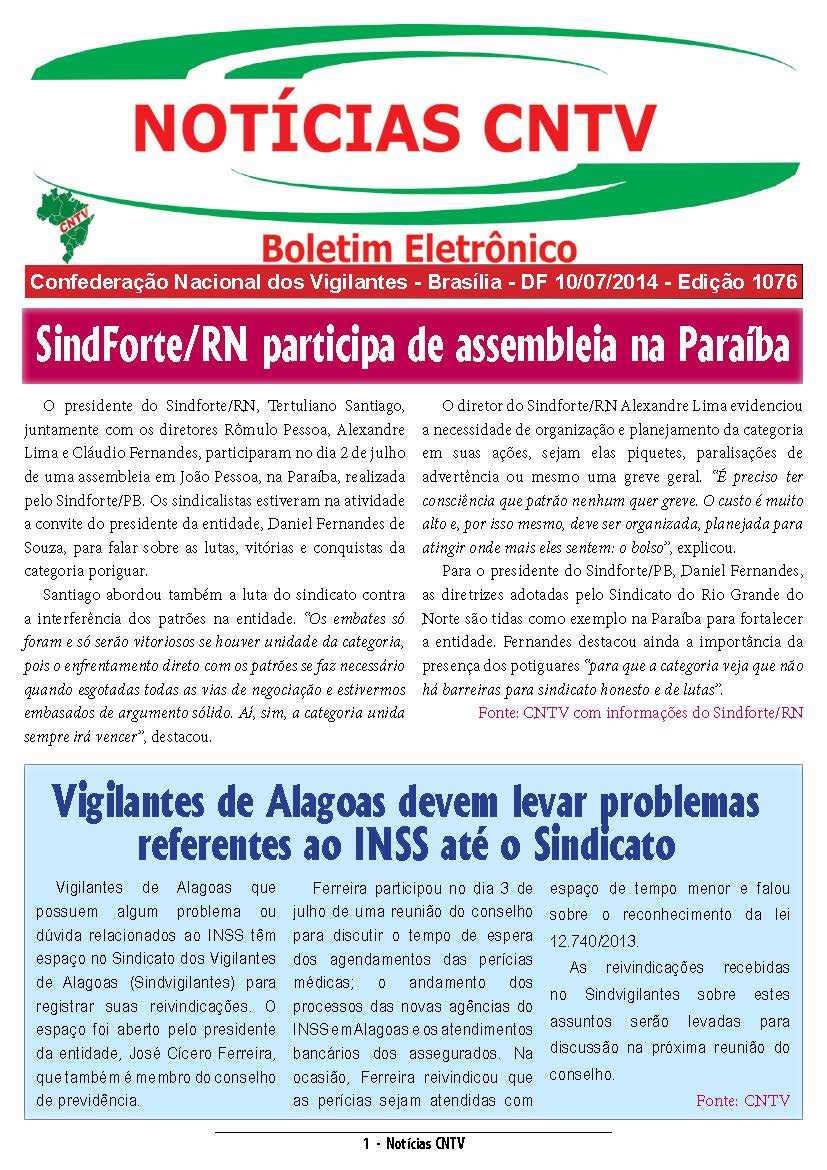 Boletim Eletrônico 10/07/2014