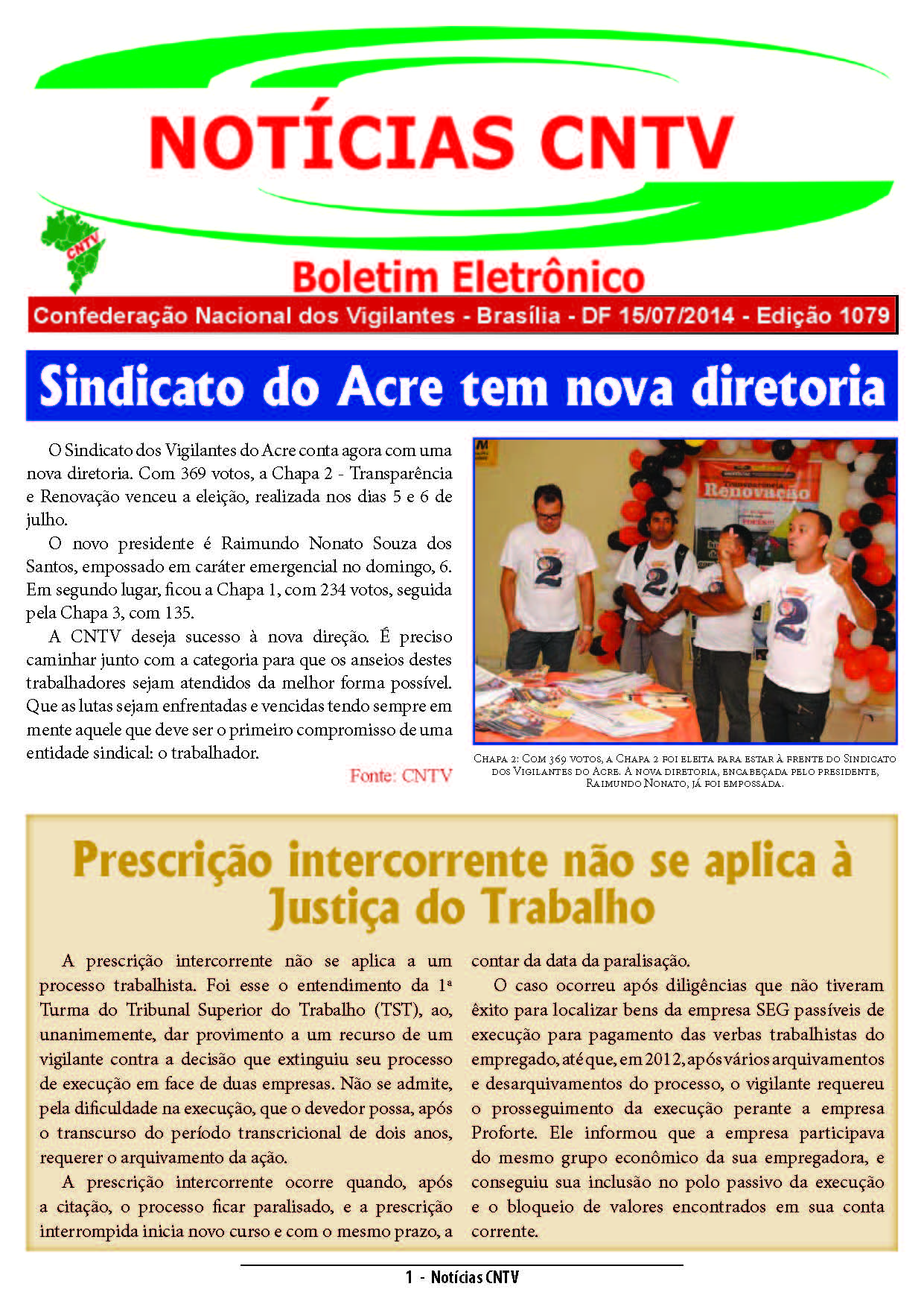 Boletim Eletrônico 15/07/2014