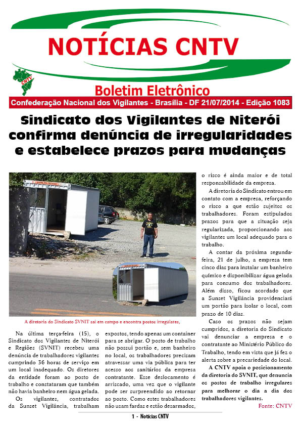 Boletim eletrônico 21/07/2014