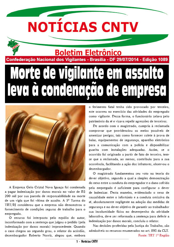 Boletim eletrônico 29/07/2014