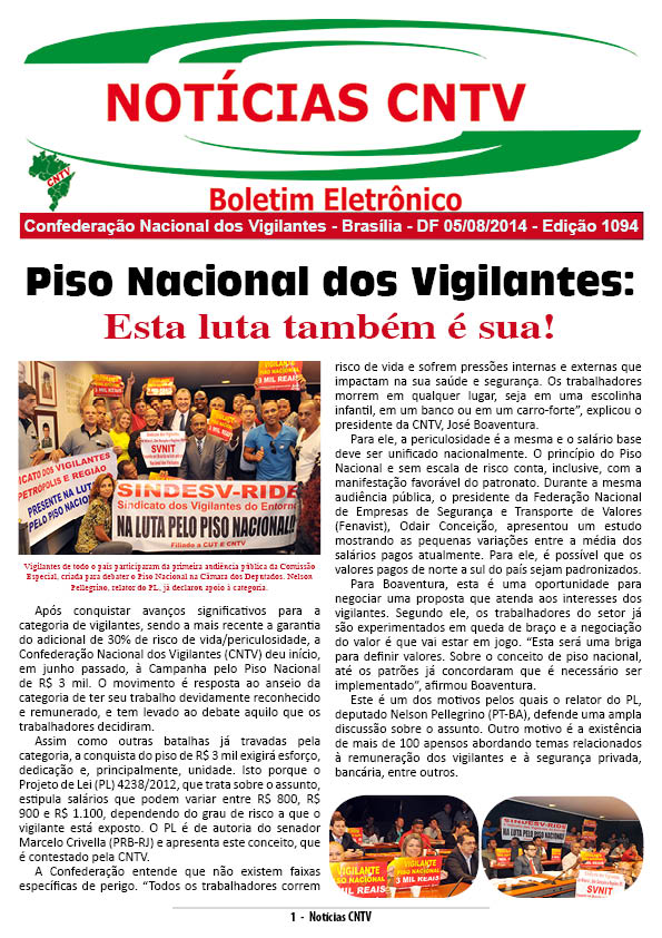 Boletim eletrônico 05/08/2014