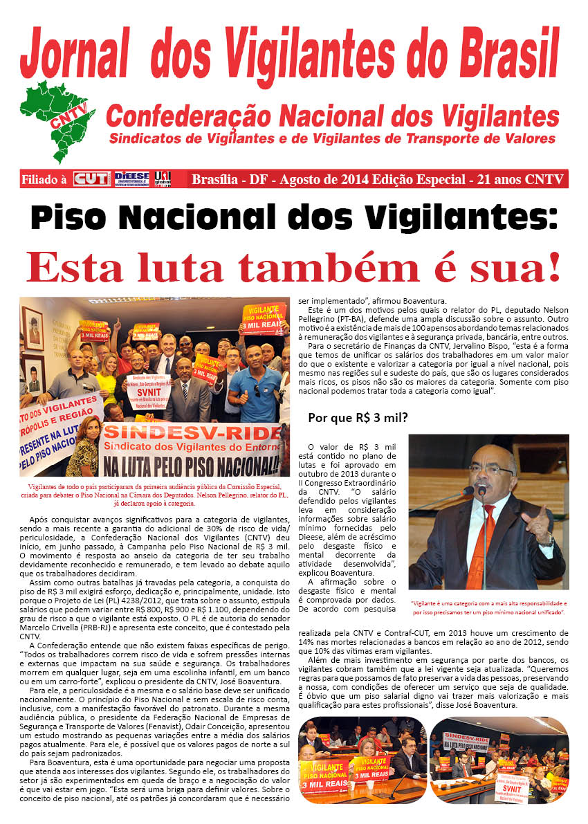 JORNAL DOS VIGILANTES DO BRASIL - AGOSTO 2014