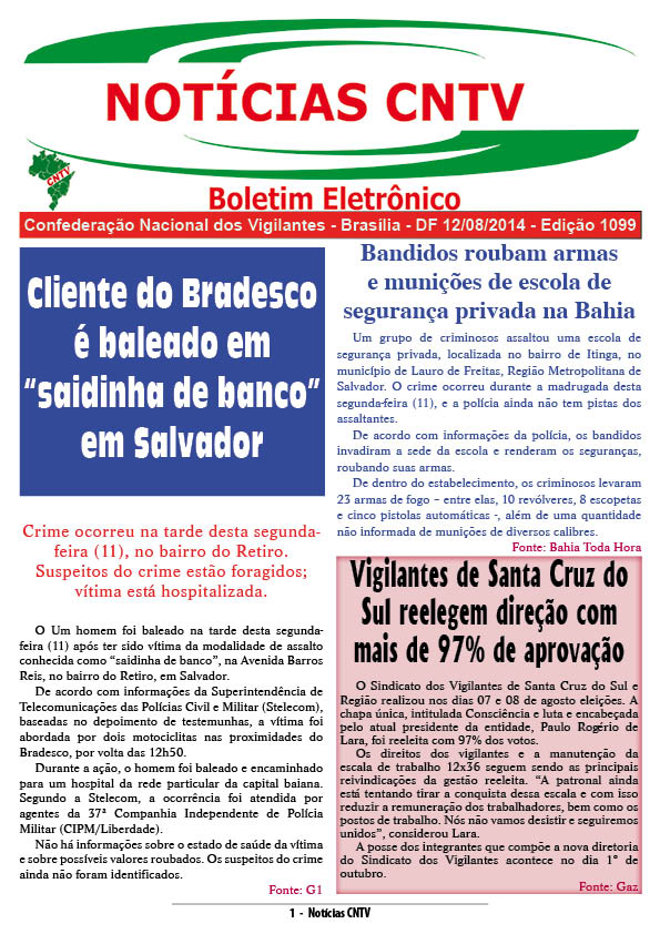 Boletim eletrônico 12/08/2014