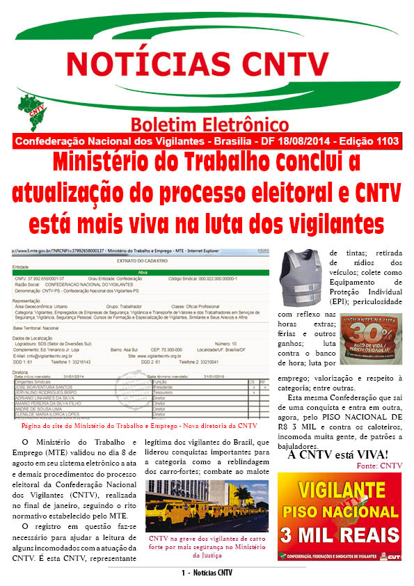 Boletim eletrônico 18/08/2014