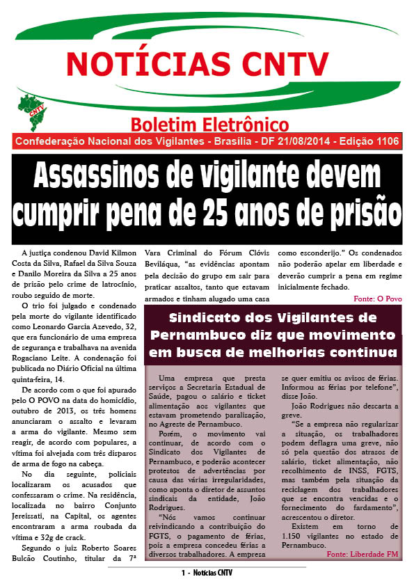 Boletim eletrônico 21/08/2014
