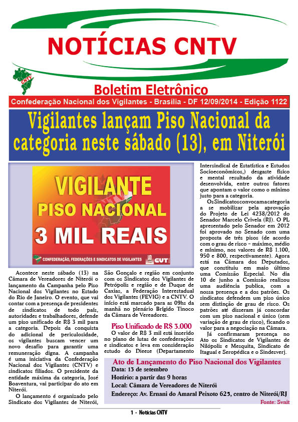 Boletim eletrônico 12/09/2014