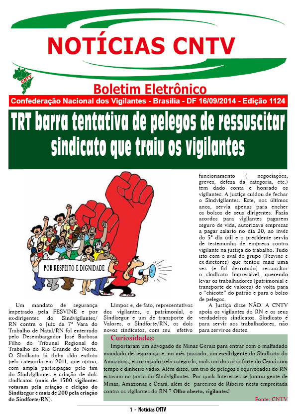 Boletim eletrônico 16/09/2014