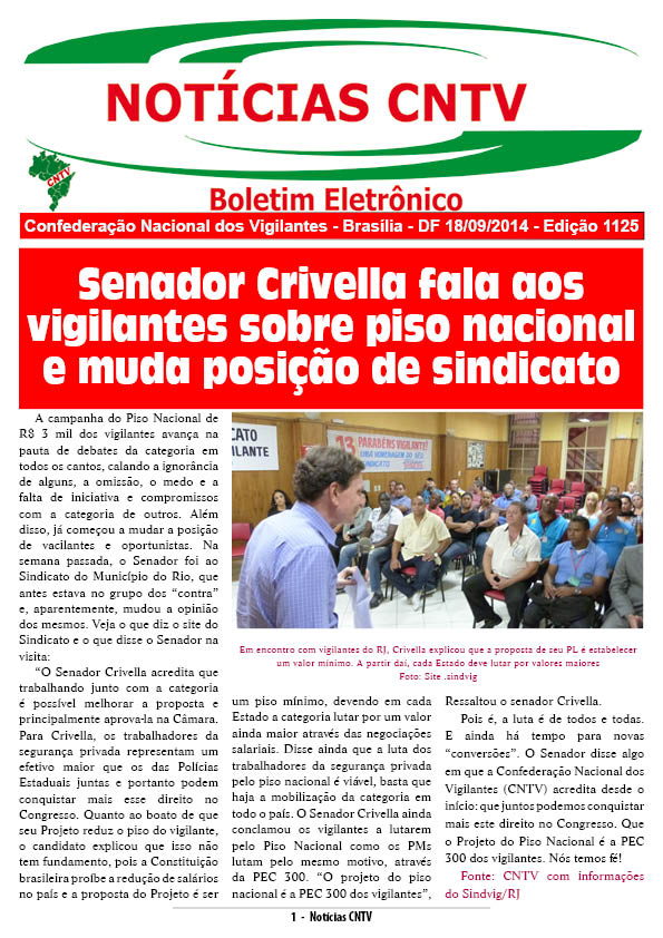 Boletim eletrônico 18/09/2014