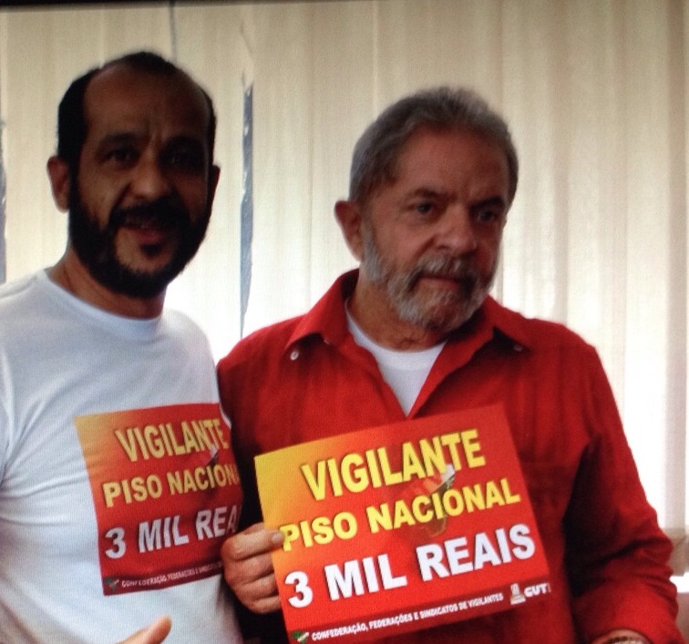 	Lula e os vigilantes do Brasil pelo piso nacional de R$ 3 mil!