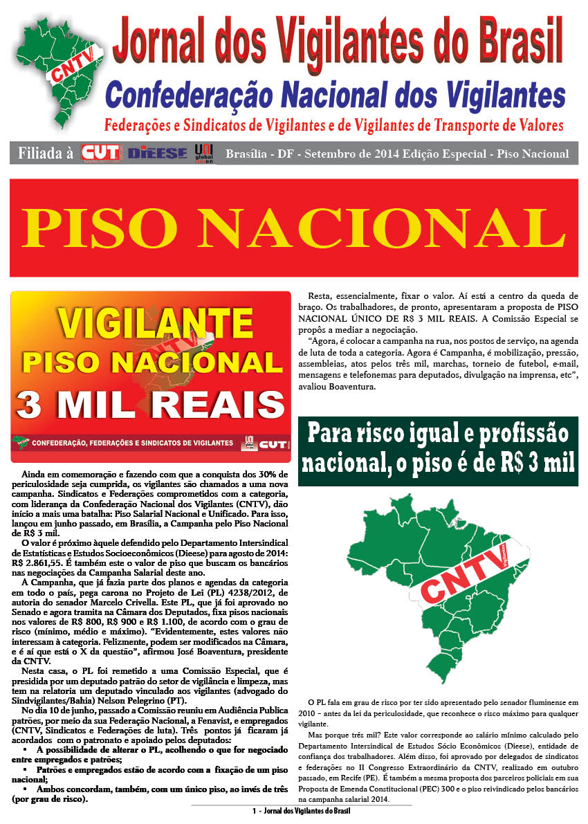 JORNAL DOS VIGILANTES DO BRASIL - SETEMBRO 2014