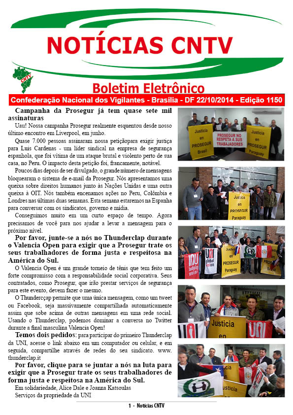 Boletim eletrônico 22/10/2014