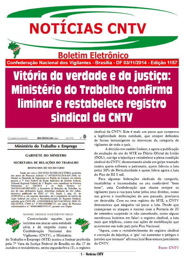 Boletim eletrônico 03/11/2014