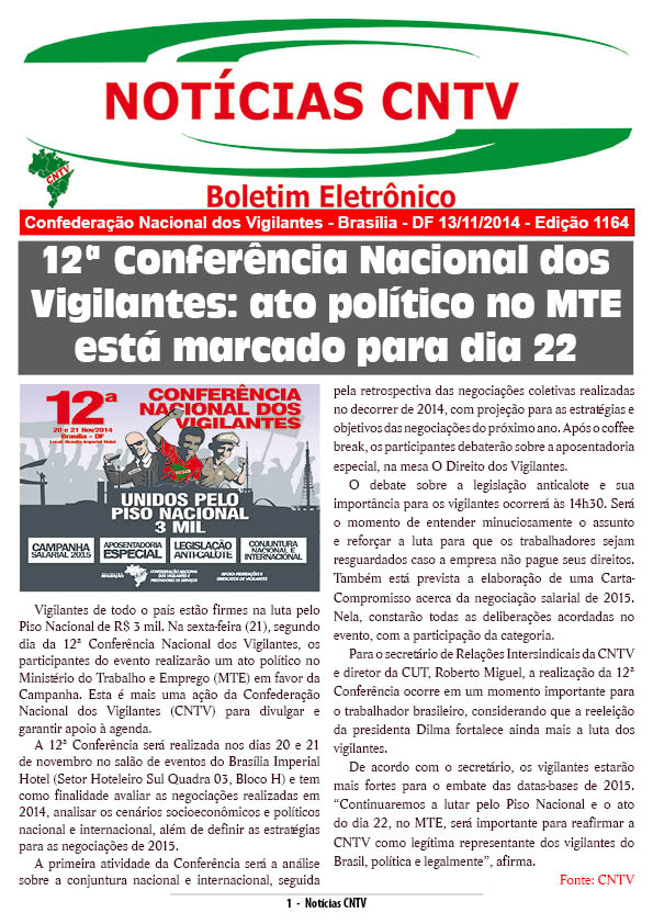 Boletim eletrônico 13/11/2014