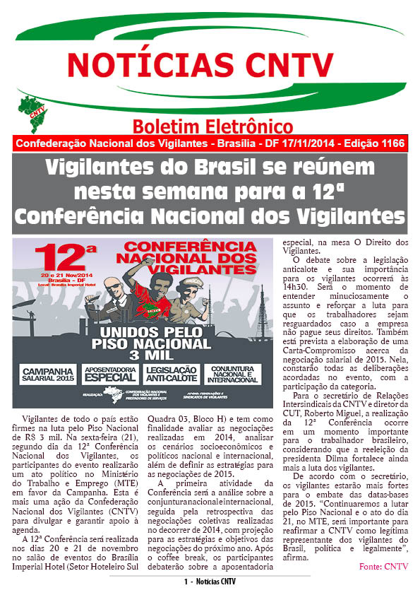 Boletim eletrônico 17/11/2014