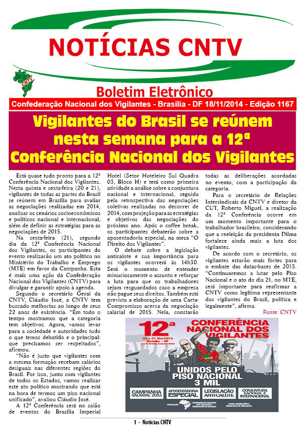 Boletim eletrônico 18/11/2014