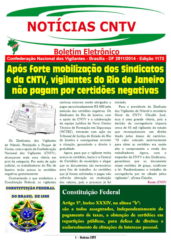 Boletim eletrônico 28/11/2014