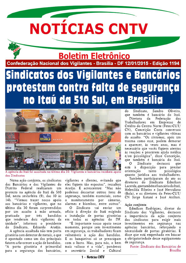 Boletim Eletrônico 12/01/2015