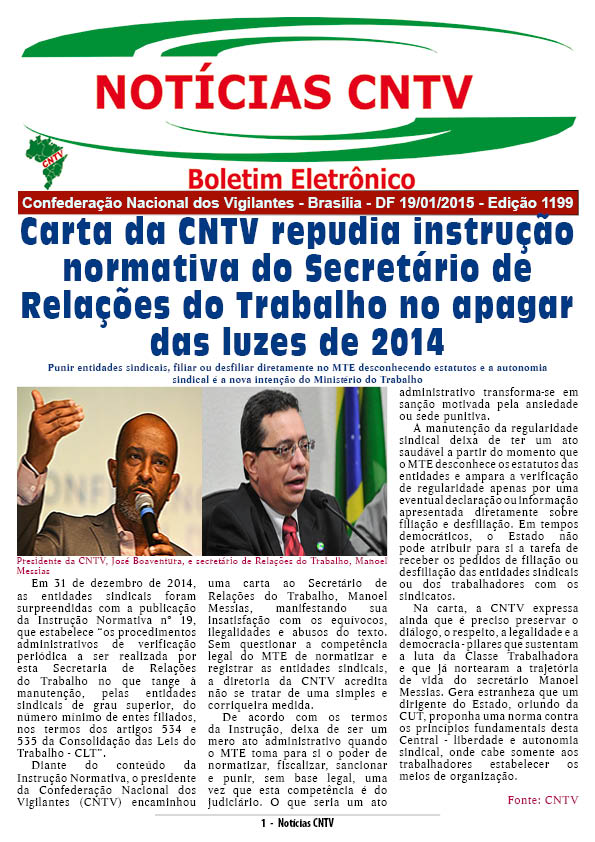 Boletim Eletrônico 19/01/2015