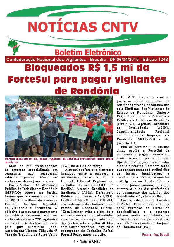 Boletim Eletrônico 06/04/2015