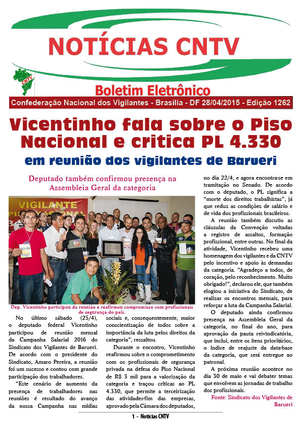 Boletim Eletrônico 28/04/2015