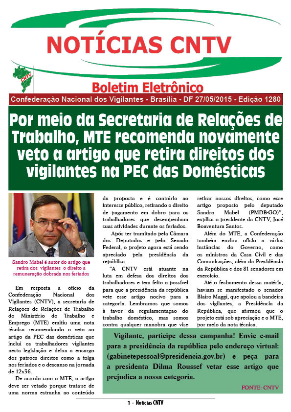 Boletim eletrônico 27/05/2015