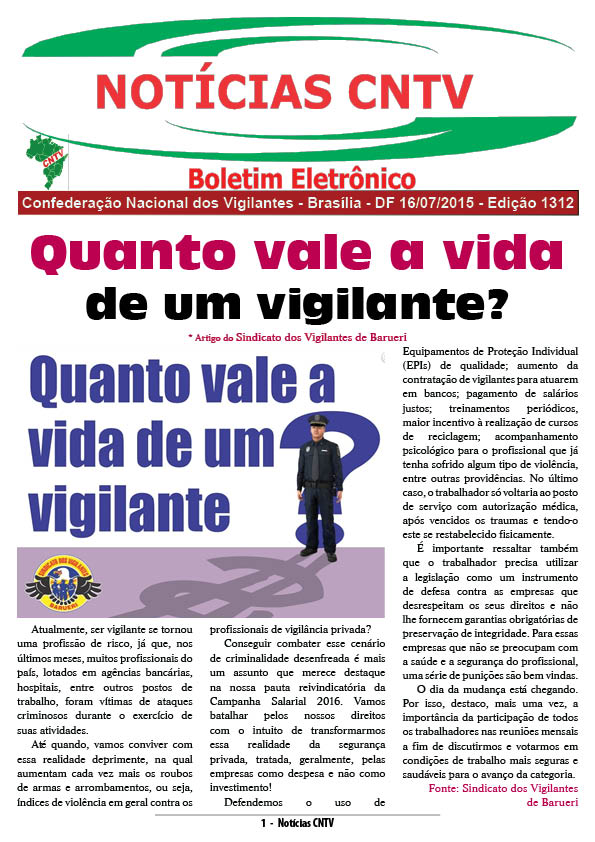 Boletim eletrônico 16/07/2015
