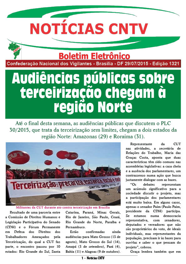 Boletim eletrônico 29/07/2015