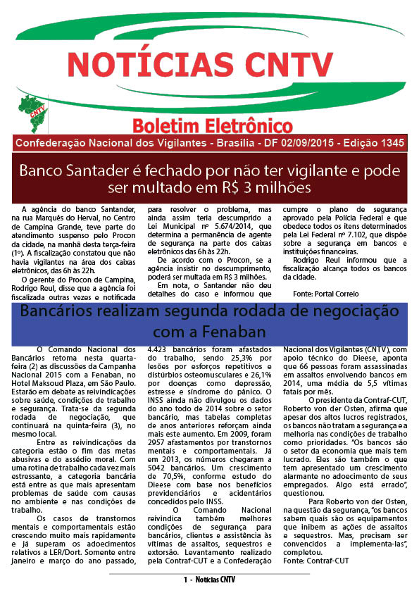 Boletim Eletrônico 02/09/2015