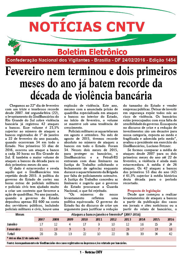 Boletim eletrônico 24/02/2016